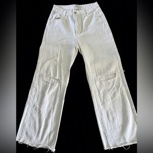 Princess Polly Mid rise wide leg white Jeans